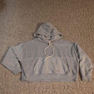 Aerie Gray Cropped Hoodie Size Medium
